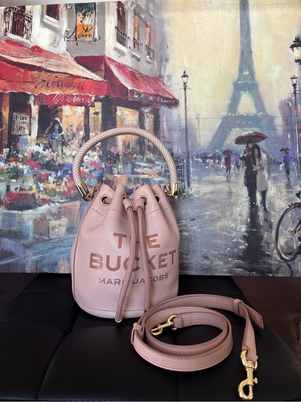Marc Jacobs Blush Pink The Bucket Leather Drawstring Bag